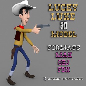 Luck Luke 3D Rigged Model