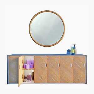 Bathroom Furniture with Stored Items - 3D Model