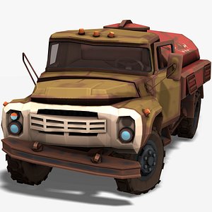 Zil-130 Old Truck -Low Poly Stylized