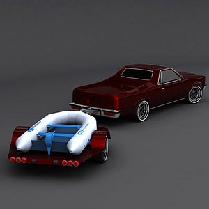 dinghy trailer pickup 3d model