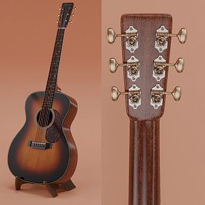 Martin Guitar 000-28 with Sunburst top and Custom Stand