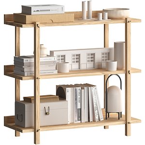 Kari Reol Shelving unit low simple by Bolia 3D model