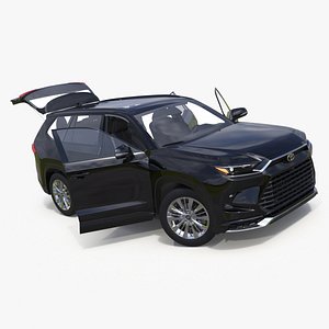 3D Toyota Grand Highlander 2024 Black Rigged model