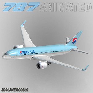 3d model b787-3 korean air