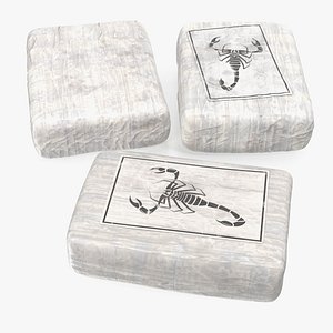 Cocaine Bricks Package 3D Model