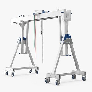 Portable Manual Gantry Crane Equipment Silver 3D