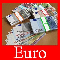 Complete euro banknotes collection