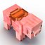 Minecraft Cerdo con Sillín Modelo 3D