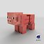 Minecraft Cerdo con Sillín Modelo 3D