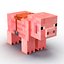 Minecraft Cerdo con Sillín Modelo 3D