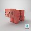 Minecraft Cerdo con Sillín Modelo 3D