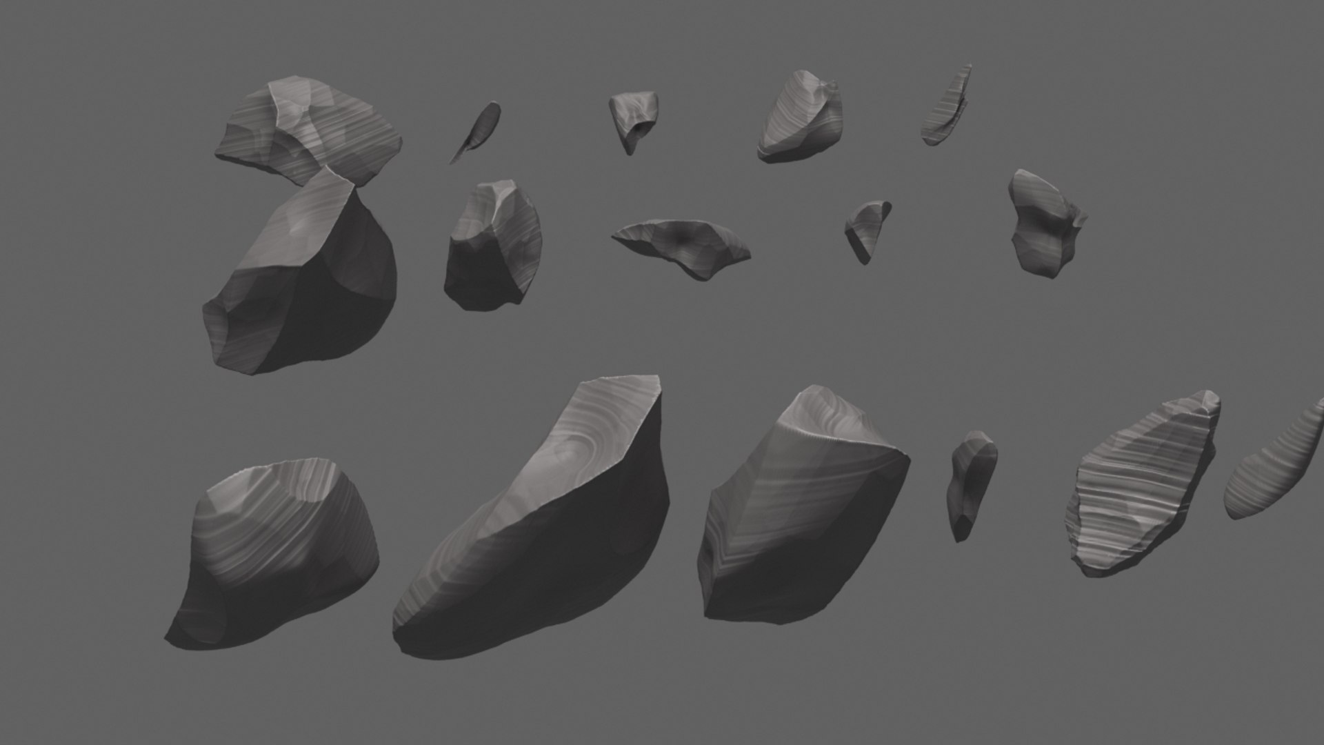 3D Obsidian Rocks HD Pack 2 - 16 Pieces - TurboSquid 1746579