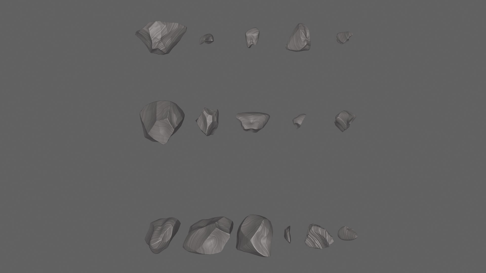 3D Obsidian Rocks HD Pack 2 - 16 Pieces - TurboSquid 1746579
