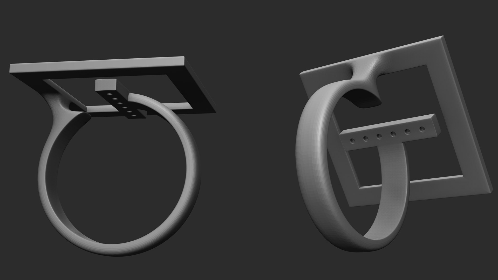 Ring Square Diamonds Model - TurboSquid 1663229