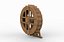 ruote idrauliche in legno 06 modello 3D