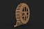 ruote idrauliche in legno 06 modello 3D