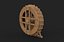ruote idrauliche in legno 06 modello 3D