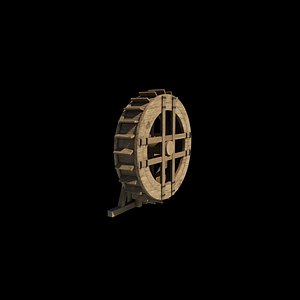 wooden water wheels 06 3D model 3D model