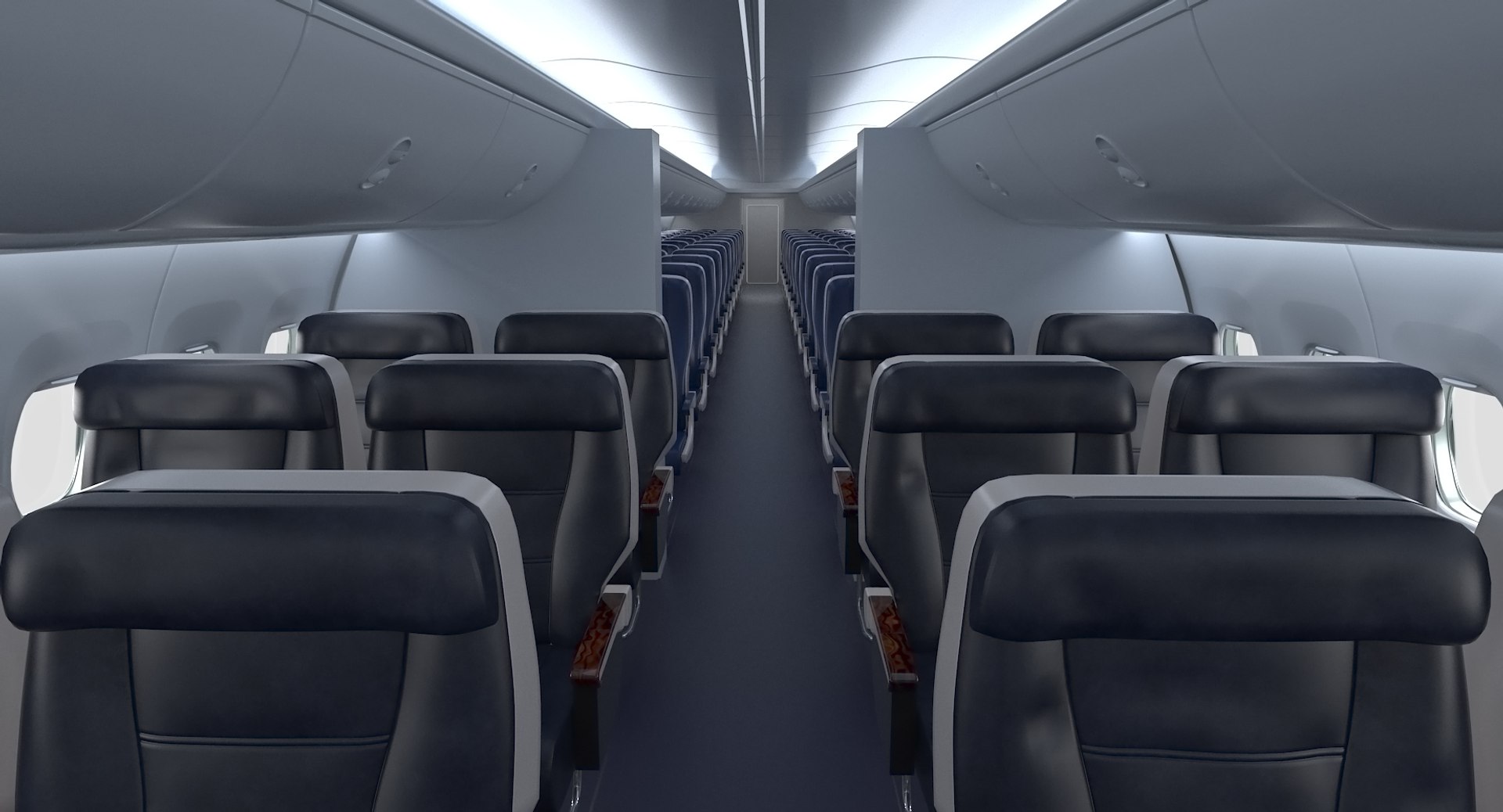 Boeing 737 Passenger Cabin 3D model preview