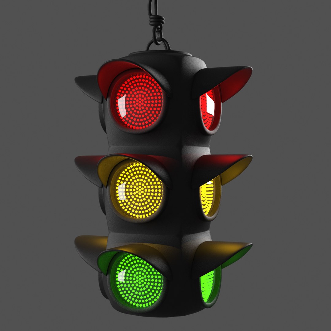 Obj Rigged Traffic Light