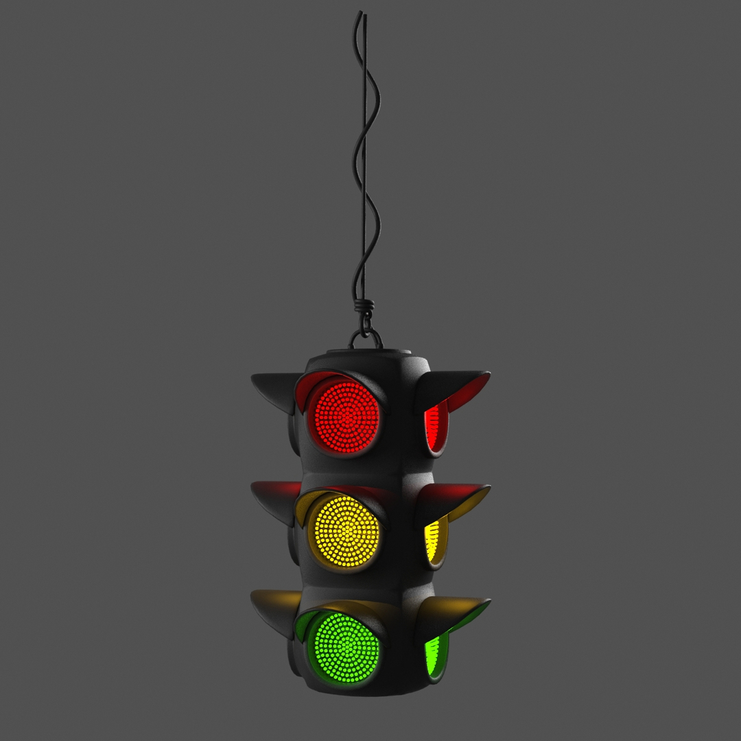 Obj Rigged Traffic Light