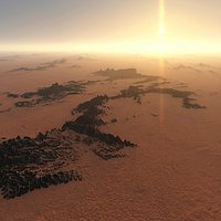 Martian desert terrain sci-fi environment parametric landscape