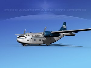 aircraft military cargo fairchild 3D model