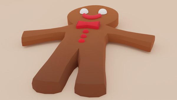 3D Gingerbread Cookie Man Low Poly Game Ready - TurboSquid 2003515