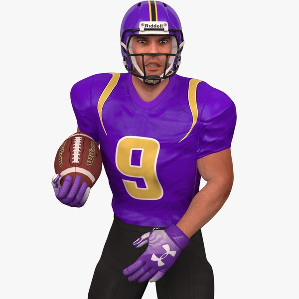 rigged football player 2020 3D