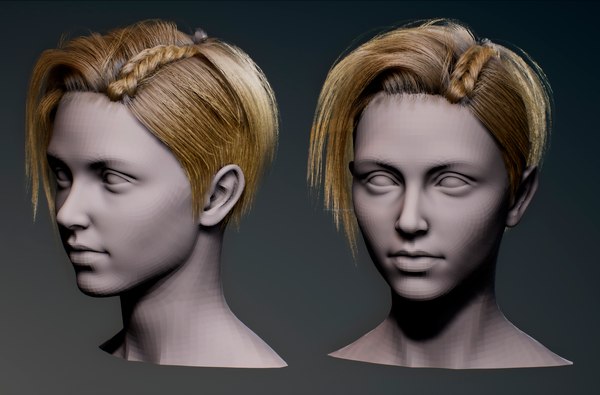 Game Female Hair Style Woman 3 Low-poly 3D model - TurboSquid 1836637
