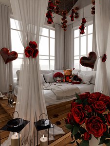 3D Valentines Nook Blender Scene - DAY model