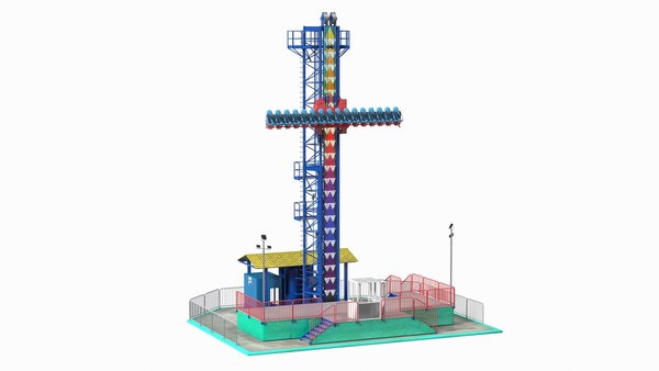 modelo 3d Equipo de parque de atracciones Drop Tower Ride - TurboSquid ...