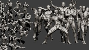 20 Male full body poses 3D model