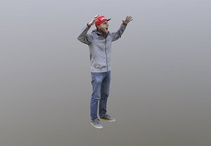 3D scan man in cap model