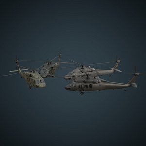 3D Military Helicopter 1A