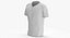 T Shirt Worn Male V Neck Pose 01 White Blank and Banded Heather