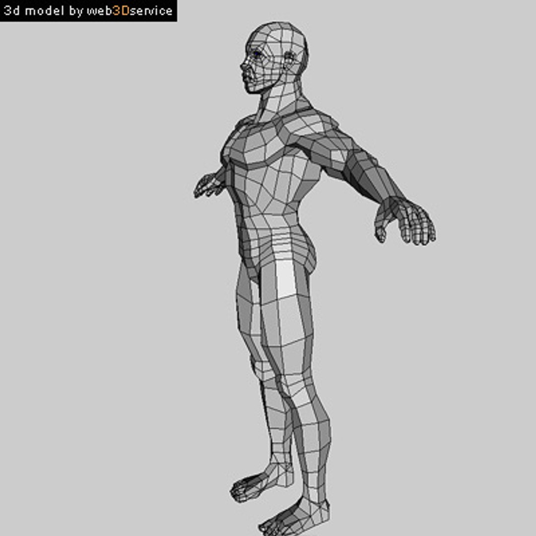 Polygonal Athletic Male 3d Model