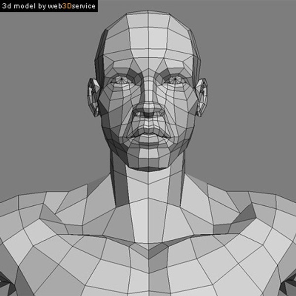 polygonal athletic male 3d model