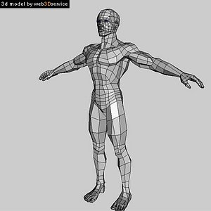 polygonal athletic male 3d model