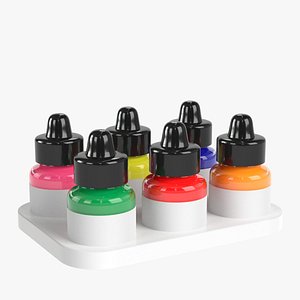 acrylic fluorescent ink set 3D model