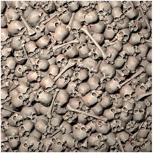 3D Pile of bones tile Texture model