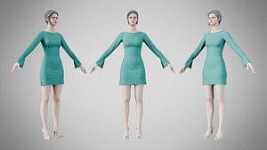 3D model Dress 51 Dark Cyan
