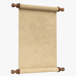 parchment paper scroll 3D model