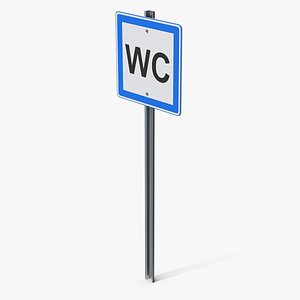 Restroom Road Sign 3D