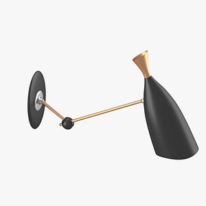 wall lamp black gold 3d model
