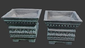 3D Decorative Stone Planter 3D Scan