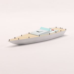 3d cartoon powerboat