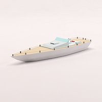 Cartoon low poly powerboat