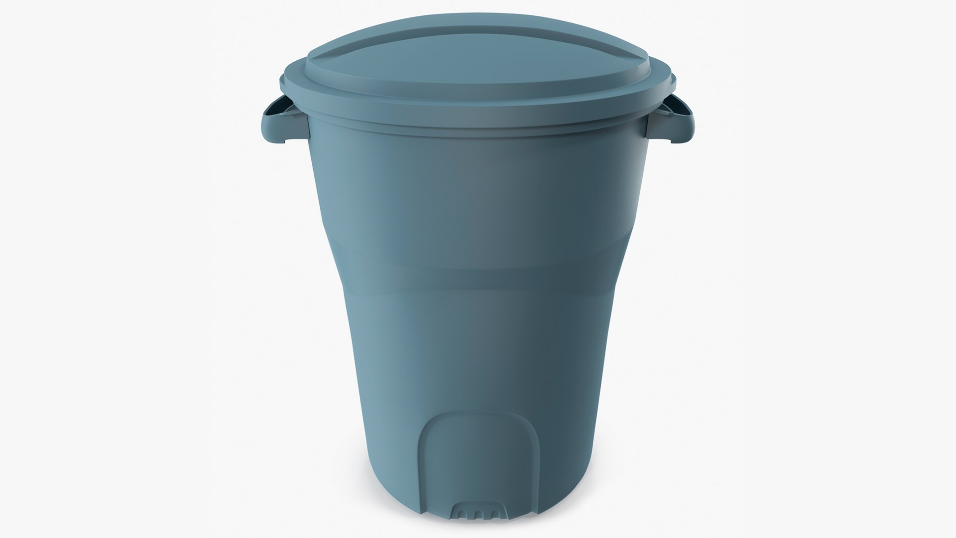 Grey Round Trash Can 3D model preview