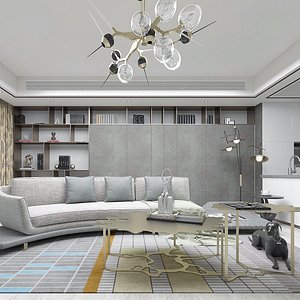 3D Living Room Set model